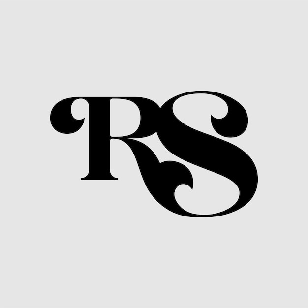 diseño de la letra inicial del símbolo rs