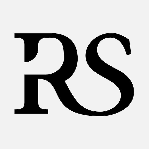 diseño de la letra inicial del símbolo rs