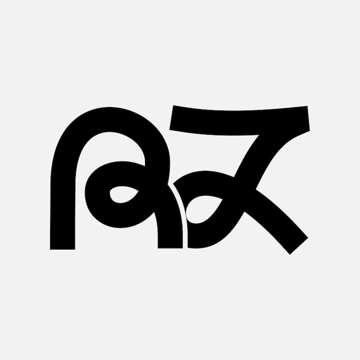 Vector diseño de la letra inicial del símbolo rz