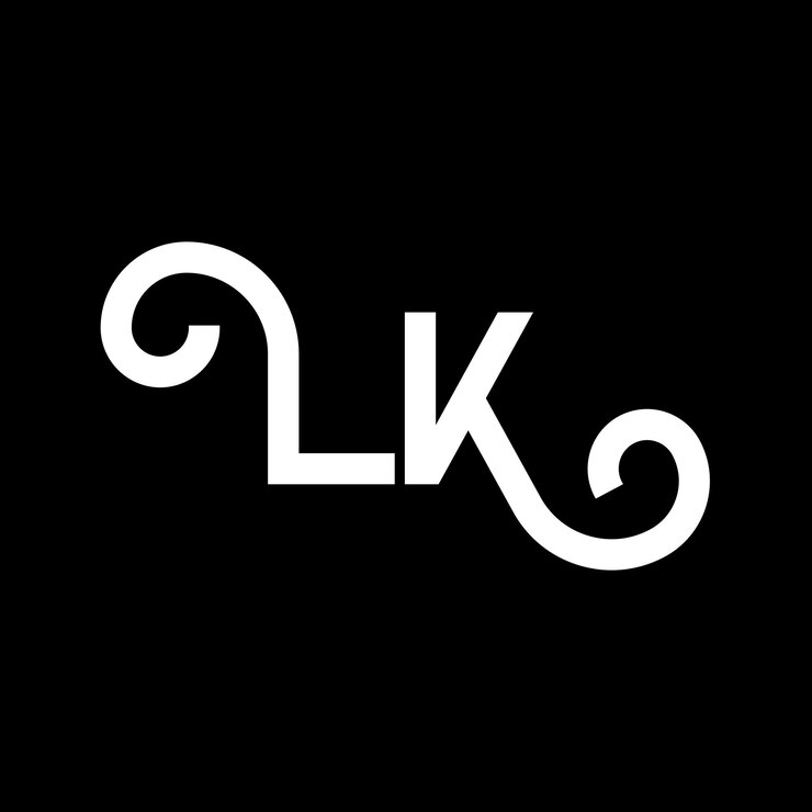 Vector diseño de la letra lk icono del logotipo letras iniciales letras abstractas lk plantilla de diseño de logotipo minimalista l k vector de diseño de letras con colores negros lk logotipo