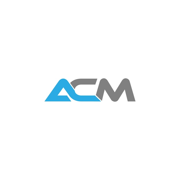 Diseño de la letra del logotipo ACm plantilla vectorial iniciales creativas letra concepto del logotipo de ACm