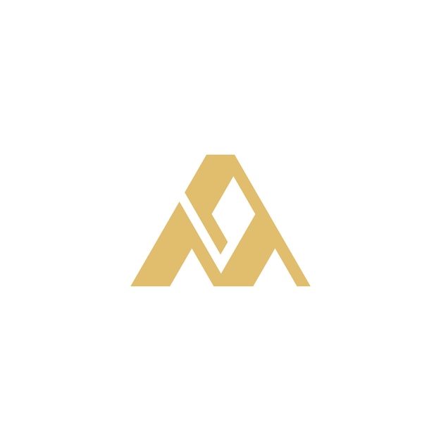 Diseño de letra del logotipo AM sobre fondo de lujo Concepto de letra de las iniciales del monograma del logotipo MA