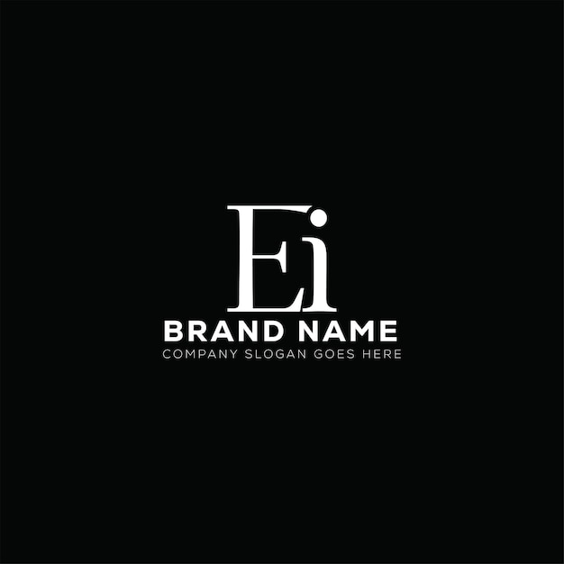 Diseño de la letra del logotipo de la EI Modelo vectorial del logotipo del monograma de negocios y bienes raíces de la E I