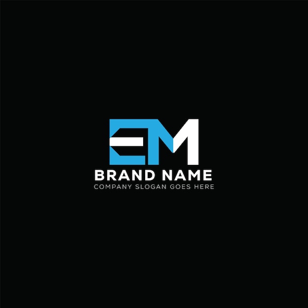 Diseño de la letra del logotipo EM Modelo vectorial del logotipo del monograma de negocios y bienes raíces EM