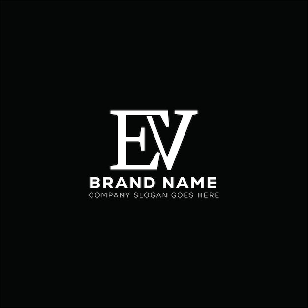 Diseño de la letra del logotipo EV Modelo vectorial del logotipo del monograma de negocios y bienes raíces EV