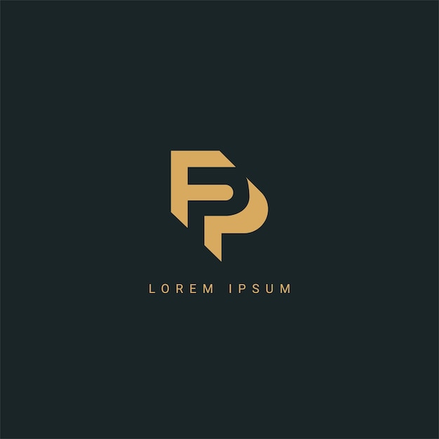 Diseño de la letra del logotipo FP