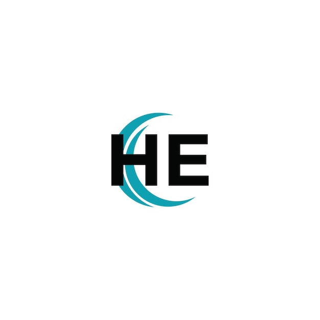 Diseño de la letra del logotipo HE Modelo vectorial del logotipo del monograma de negocios y bienes raíces HE