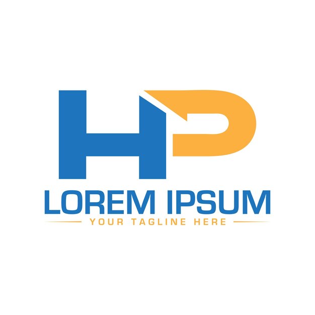 Diseño de la letra del logotipo HP PH Diseño único y moderno del logotipo