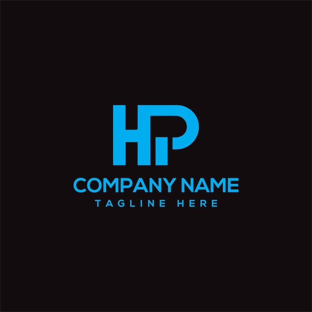 Diseño de la letra del logotipo de HP con plantilla vectorial