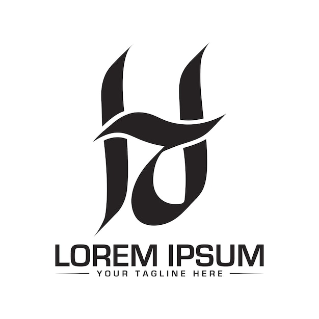 Diseño de la letra del logotipo de HR Diseño único y profesional del logotipo de RH