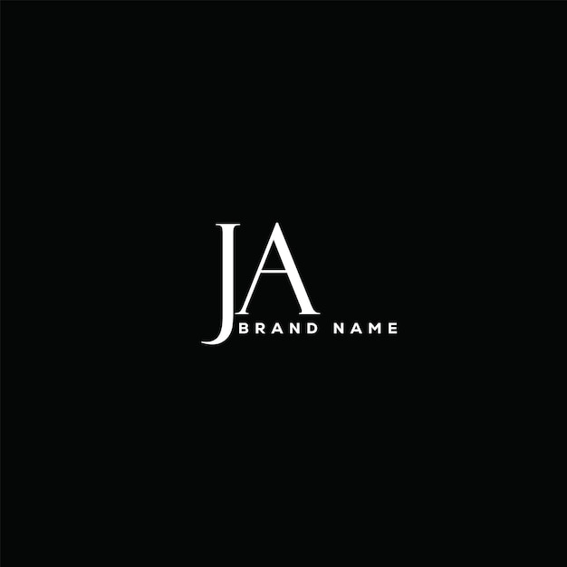 Diseño de la letra del logotipo JA Modelo vectorial del logotipo del monograma de negocios y bienes raíces JA