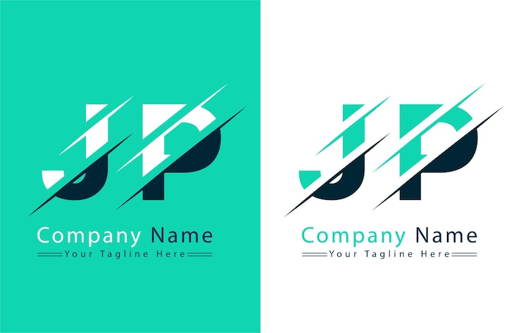 Vector diseño de la letra del logotipo jp concepto ilustración del logotipo vectorial