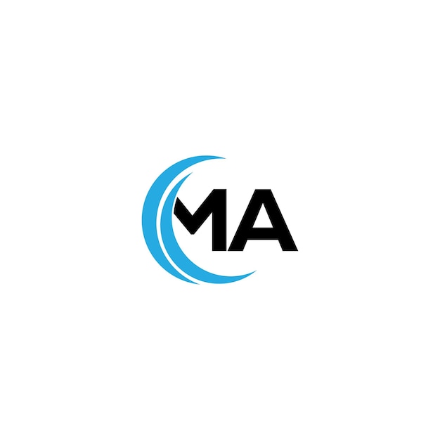 Diseño de la letra del logotipo de MA Modelo vectorial del logotipo del monograma de negocios y bienes raíces de MA