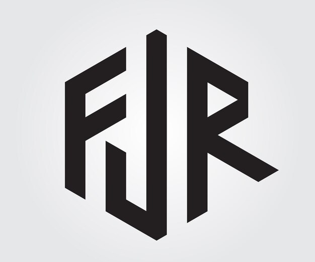 Diseño de la letra del logotipo Monograma FJR arte vectorial