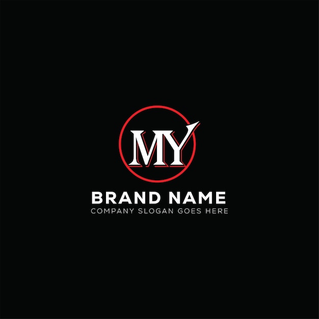 Diseño de la letra del logotipo MY modelo vectorial del logotipo del monograma de mi negocio y bienes raíces