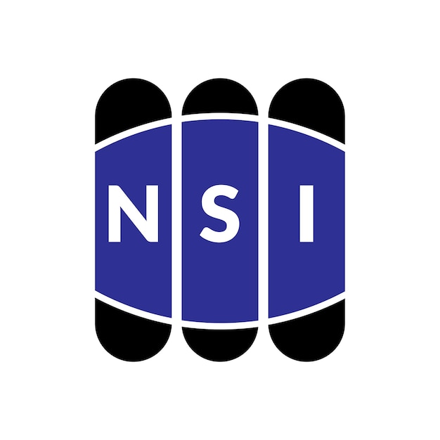 Diseño de la letra del logotipo NSI en fondo blanco Diseño creativo moderno del logotipo de la letra NSI Diseño vectorial