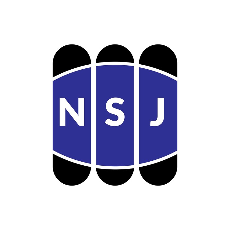 Vector diseño de la letra del logotipo de nsj en fondo blanco diseño creativo y moderno del logotipio de la letra de nsj diseño vectorial