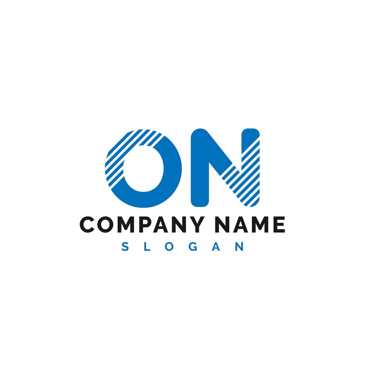 Diseño de la letra del logotipo ON Vector de la letra del logotipo Ilustración Vector