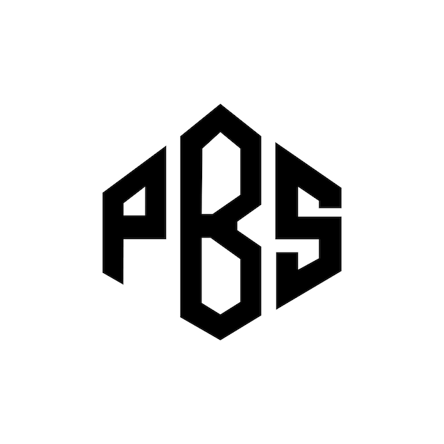 Diseño de la letra del logotipo de PBS con forma de polígono Diseño del logotipo del polígono de PBS y la forma del cubo Diseño del Logotipo del vector del hexágono de PBS Colores blanco y negro Monograma de PBS Logotipo de negocios y bienes raíces
