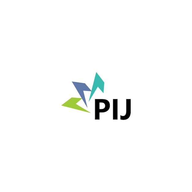 Diseño de la letra del logotipo PIJ en fondo blanco Diseño creativo moderno del logotipo de la letra PIJ Diseño vectorial