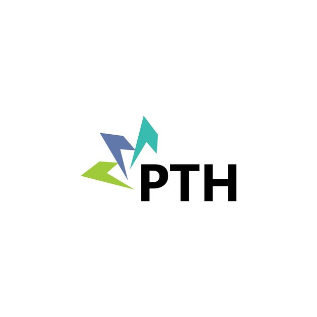 Diseño de la letra del logotipo PTH en fondo blanco Diseño creativo y moderno del logotipo de la letra PTH Diseño vectorial