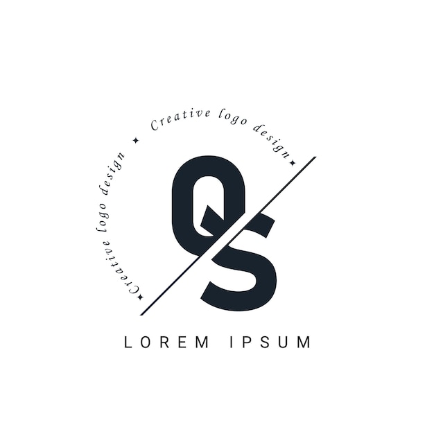 Diseño de la letra del logotipo QS con un corte creativo Diseño del logotipo creativo