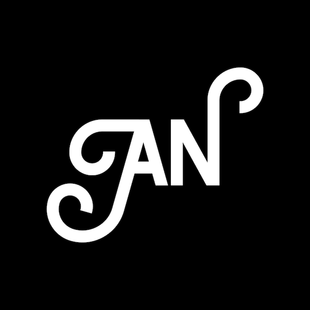 Un diseño de letra de logotipo sobre fondo negro Un concepto de logotipo de letra de iniciales creativas Un diseño de letras un diseño de letra blanca sobre fondo negro