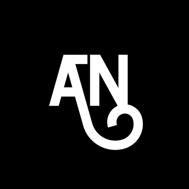 Un diseño de letra de logotipo sobre fondo negro Un concepto de logotipo de letra de iniciales creativas Un diseño de letras un diseño de letra blanca sobre fondo negro