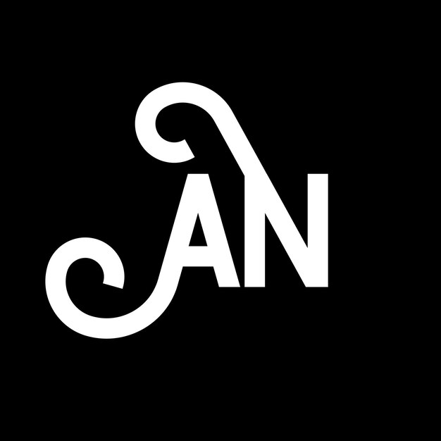 Un diseño de letra de logotipo sobre fondo negro Un concepto de logotipo de letra de iniciales creativas Un diseño de letras un diseño de letra blanca sobre fondo negro