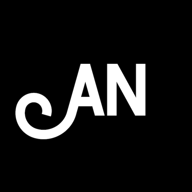 Un diseño de letra de logotipo sobre fondo negro un concepto de logotipo de letra de iniciales creativas un diseño de letras un diseño de letra blanca sobre fondo negro