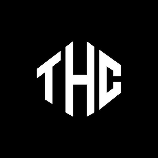 Diseño de la letra del logotipo de THC con forma de polígono THC diseño del logotipo en forma de póligono y cubo THC hexágono patrón del logotipo vectorial colores blanco y negro THC monograma de negocios y logotipo de bienes raíces