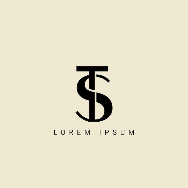 Diseño de la letra del logotipo TS polígono círculo triángulo hexágono plano y estilo simple con color blanco