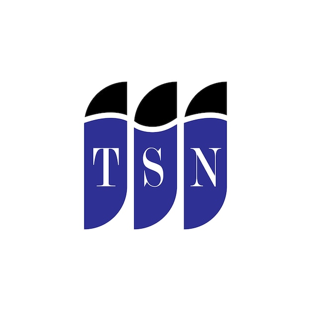 Diseño de la letra del logotipo de TSN en fondo blanco Diseño creativo y moderno del logotipio de la letra de TSN Diseño vectorial