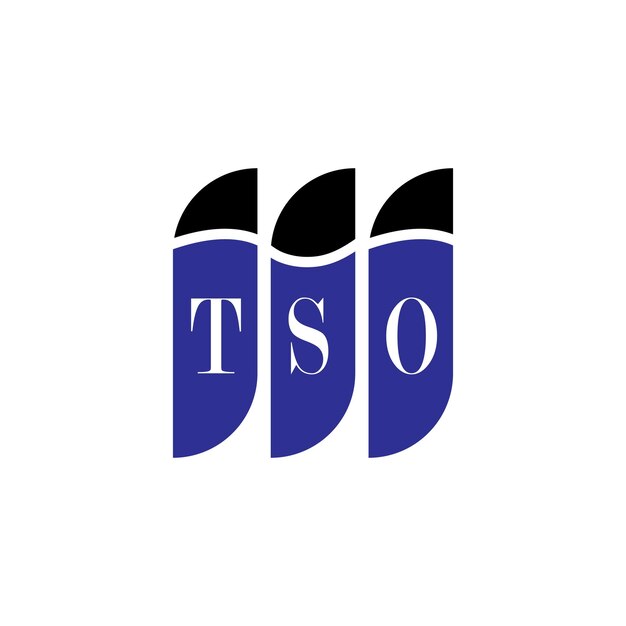 Diseño de la letra del logotipo de la TSO en fondo blanco Diseño creativo de la letra moderna del logotipo del TSO Diseño vectorial