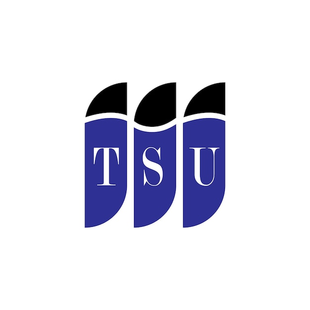 Diseño de la letra del logotipo de TSU en fondo blanco Diseño creativo y moderno del logotipo del letra de TSU Diseño vectorial