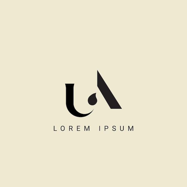 Diseño de la letra del logotipo UA UA polígono círculo triángulo hexágono plano y estilo simple con color blanco