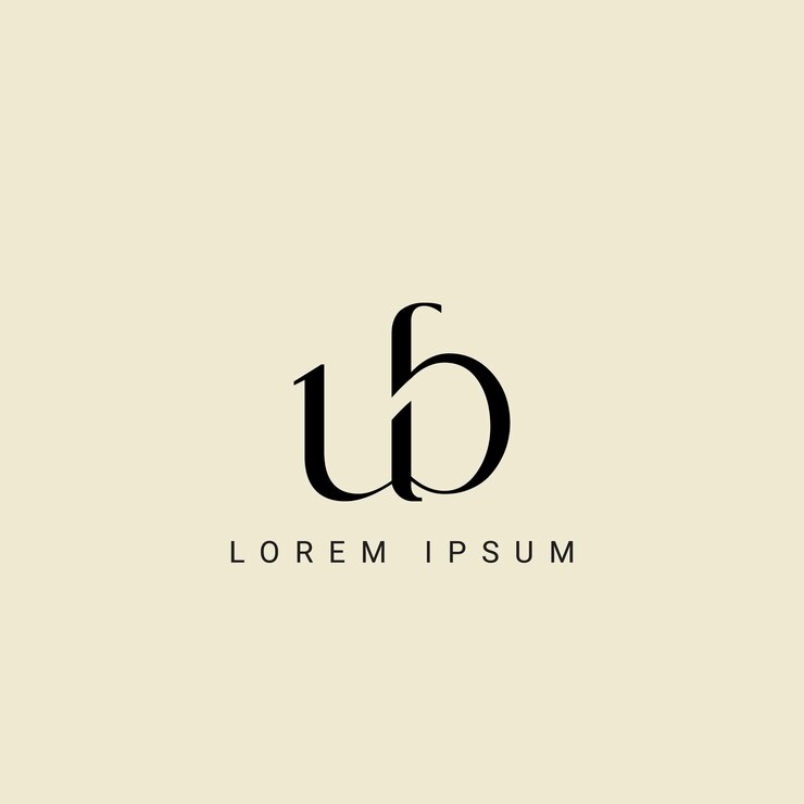 Vector diseño de la letra del logotipo ub polígono círculo triángulo hexágono plano y estilo simple con color blanco