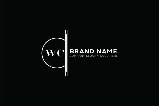 Diseño de la letra del logotipo WC Template vectorial del logotipo del monograma de negocios y bienes raíces WC