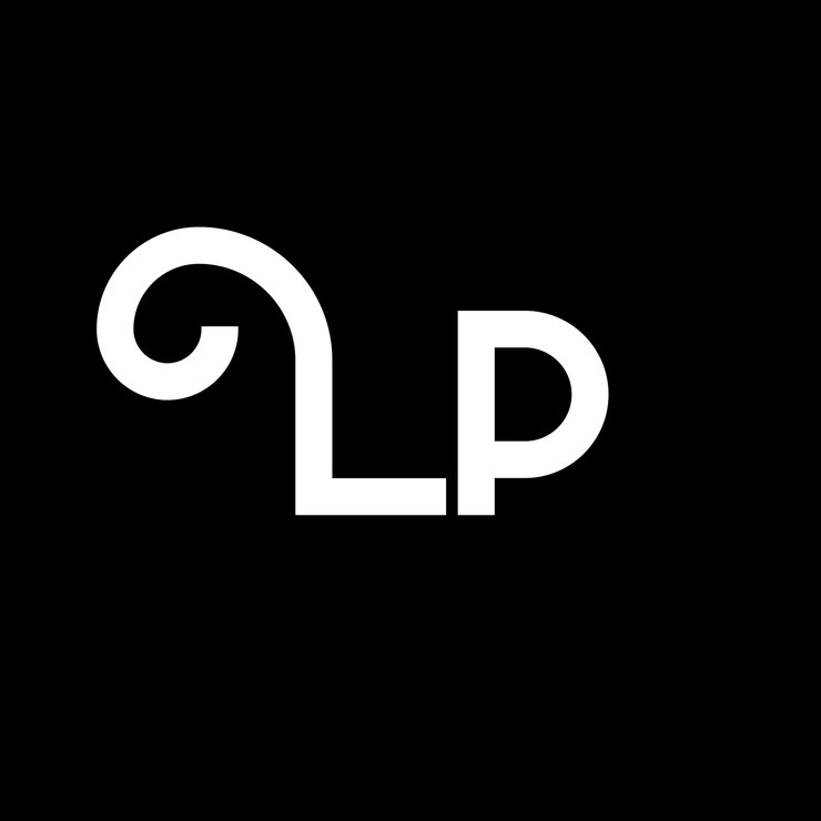 Vector el diseño de la letra lp logo icon de las letras iniciales del logotipo lp icon de la letra abstracta lp plantilla de diseño de logotipo minimalista l o vector de diseño de letras con colores negros lp logotipo