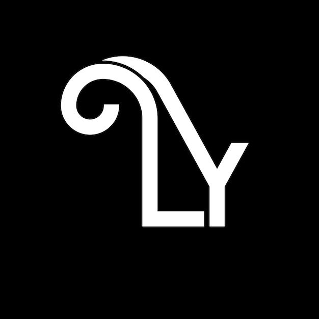 Diseño de la letra LY Icono del logotipo de las letras iniciales LY Icon de la letra abstracta LY plantilla de diseño de logotipo minimalista L Y vector de diseño de letras con colores negros ly logotipo