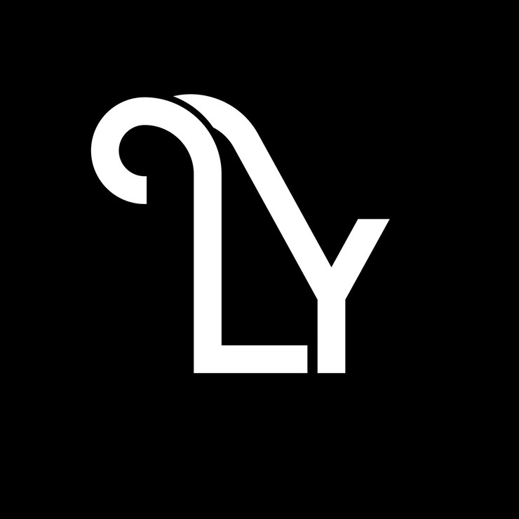 Vector diseño de la letra ly icono del logotipo de las letras iniciales ly icon de la letra abstracta ly plantilla de diseño de logotipo minimalista l y vector de diseño de letras con colores negros ly logotipo