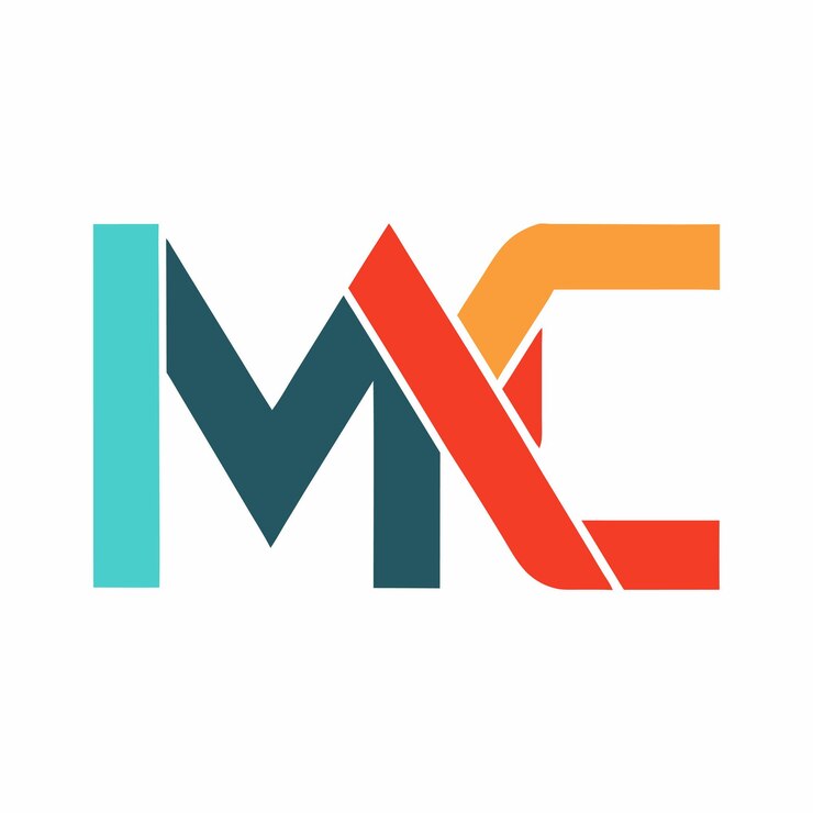 Vector diseño de la letra mc del logotipo plano y fondo blanco minimalista