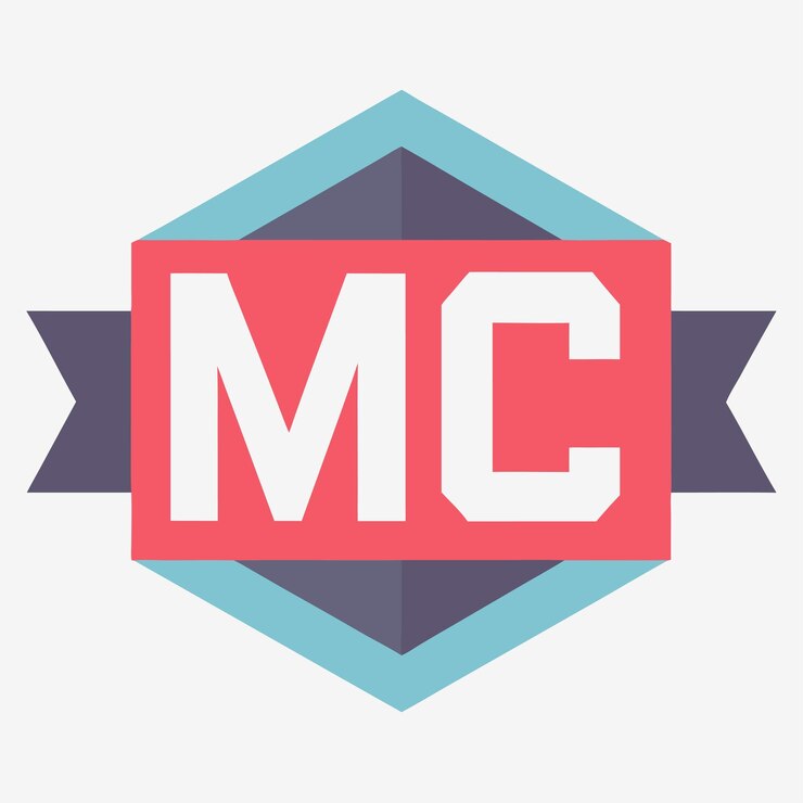 Vector diseño de la letra mc del logotipo plano y fondo blanco minimalista