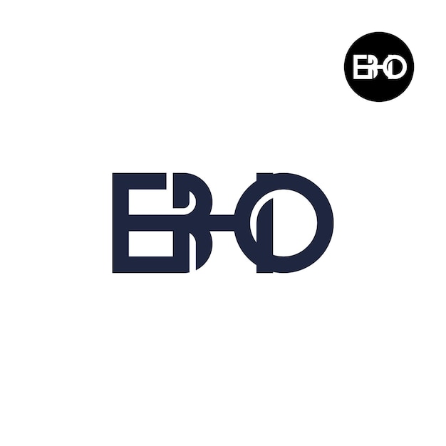 Diseño de la letra monograma del logotipo de BHO