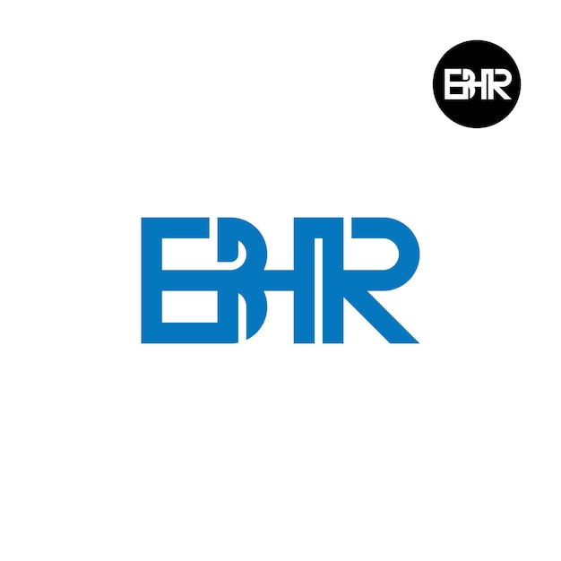 Diseño de la letra monograma del logotipo de BHR