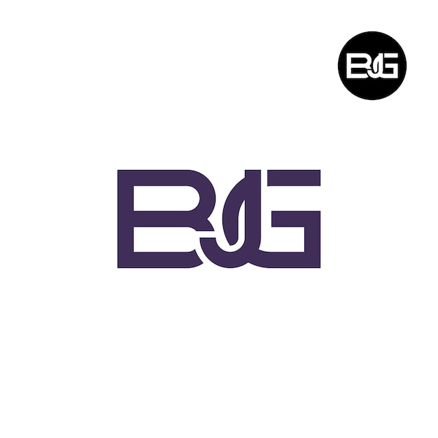 Diseño de la letra monograma del logotipo de BJG