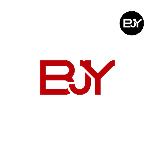 Diseño de la letra monograma del logotipo de BJY