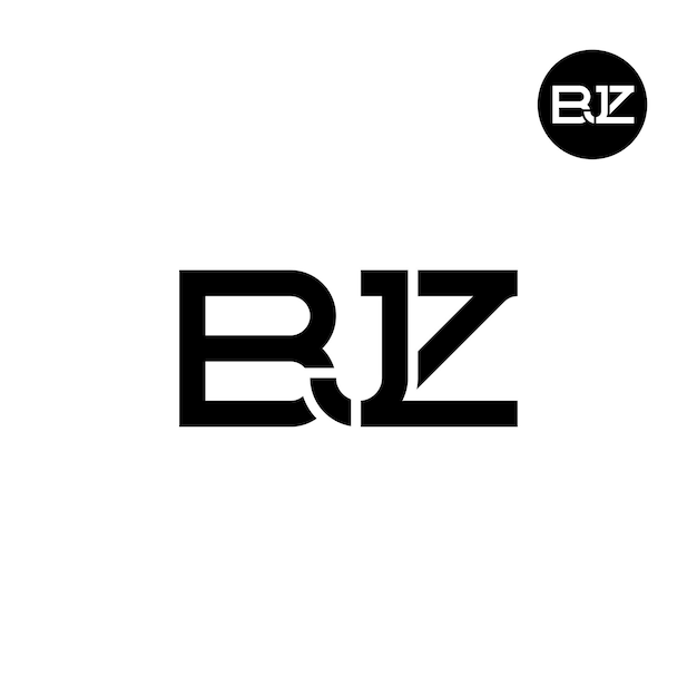 Diseño de la letra monograma del logotipo de BJZ