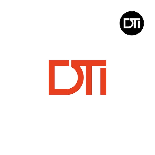 Diseño de la letra monograma del logotipo del DTI