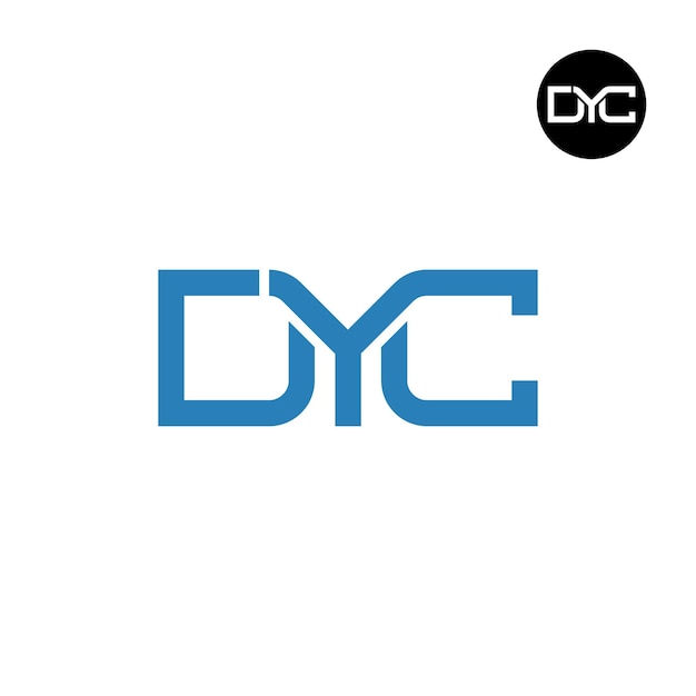 Diseño de la letra monograma del logotipo de DYC